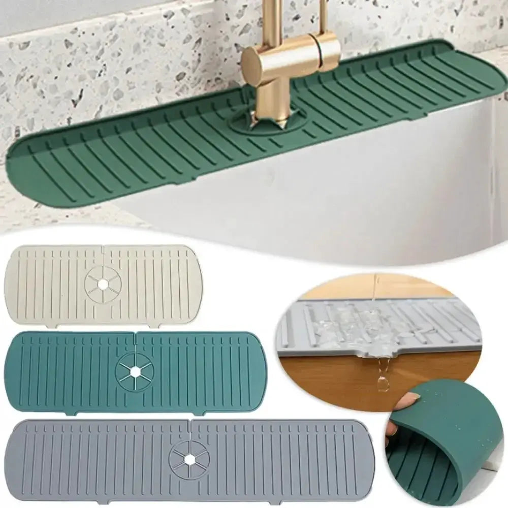 Silicone Drain Mat | Sink Splash Pad Behind Faucet | Countertop Shield
