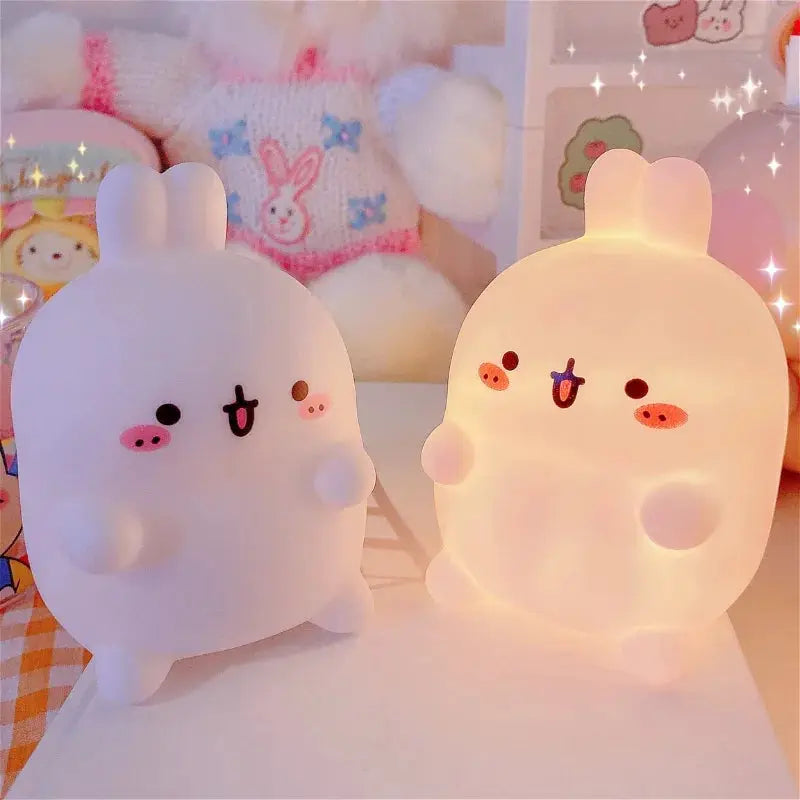 Rabbit Night Light Bedhead Bedroom LED Small Table Light Non Plug In Floor Stand Creative Atmosphere Night Light Decoration from PriceLows™