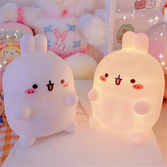 Rabbit Night Light Bedhead Bedroom LED Small Table Light Non Plug In Floor Stand Creative Atmosphere Night Light Decoration from PriceLows™