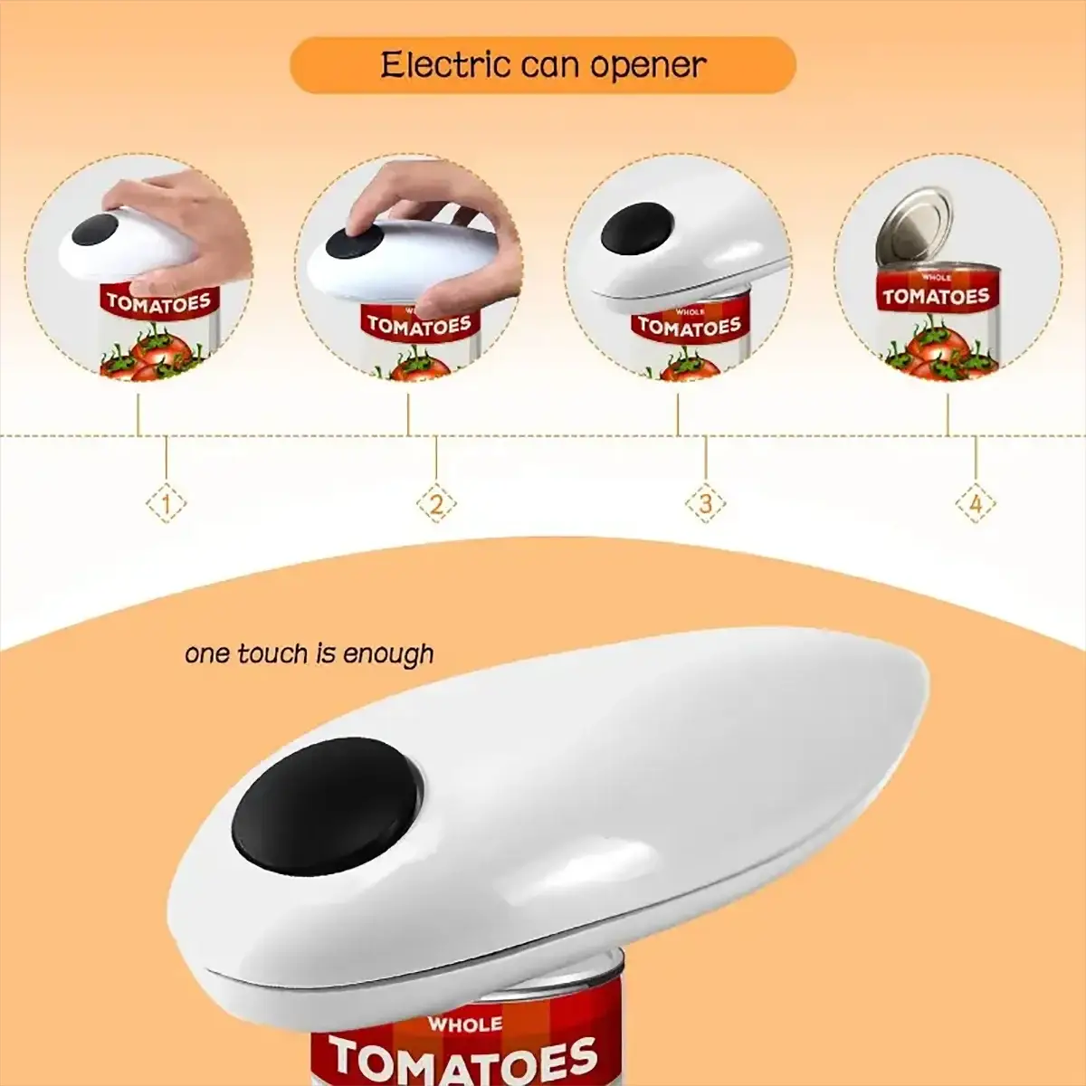 Electric can opener easy and easy to open cans and bottles complimentary 8-character bottle opener (Self provided 2 AA batteries from PriceLows™