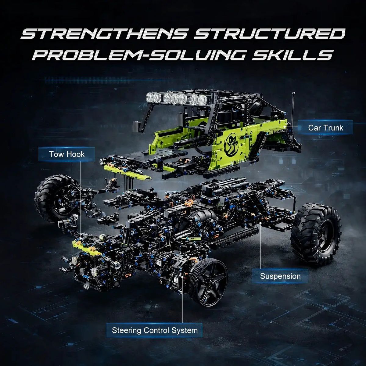 Building Block Kit | 1:8 Scale Off Road Pickup | Technical Build | 3 Colors