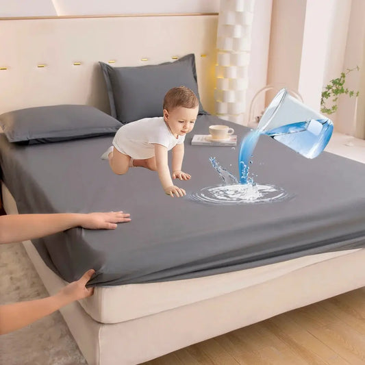 Waterproof Fitted Bed Sheet With 360 Elastic Band Bedsheet Bedspreads for Single Double King Queen Size Mattress Protector Cover from PriceLows™