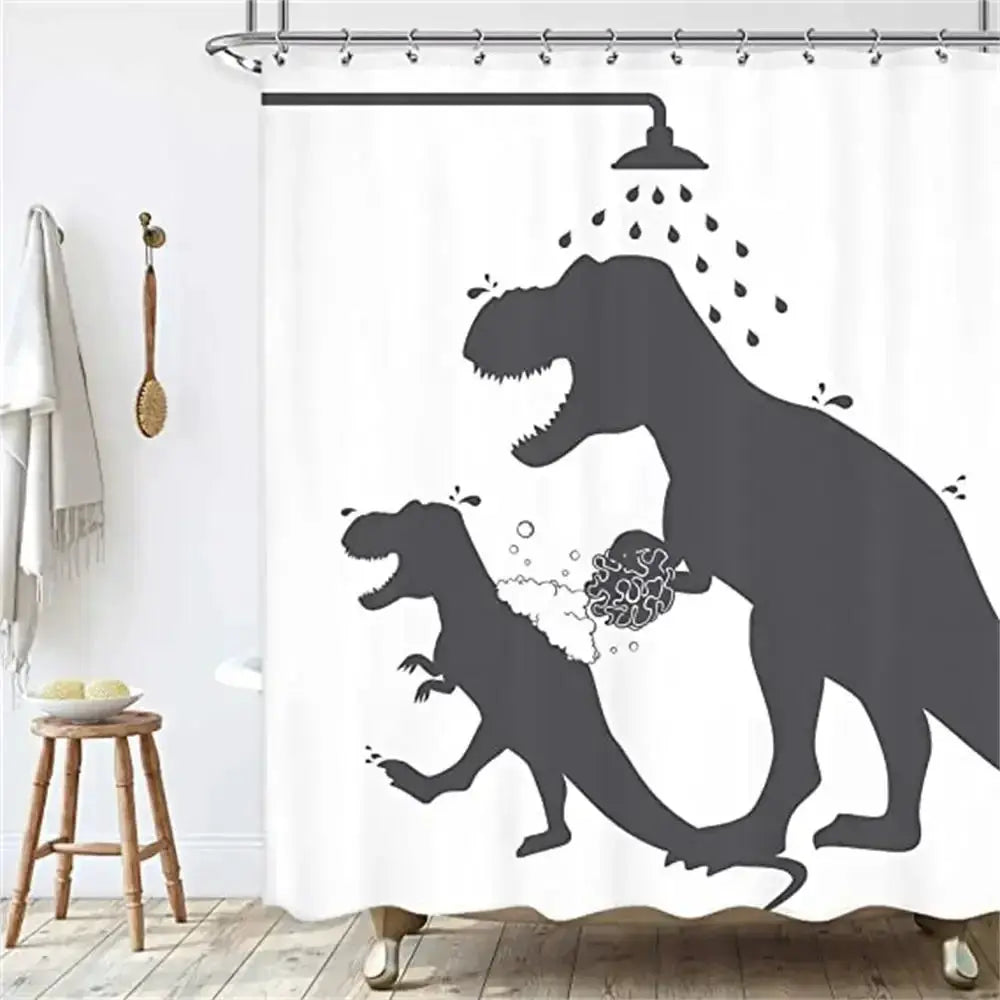 Funny Cat Shower Curtain Fun Animal in Bathtub with Fish Cloth Fabric Shower Curtain Hilarious Pet Bathroom Decor Set with Hooks from PriceLows™