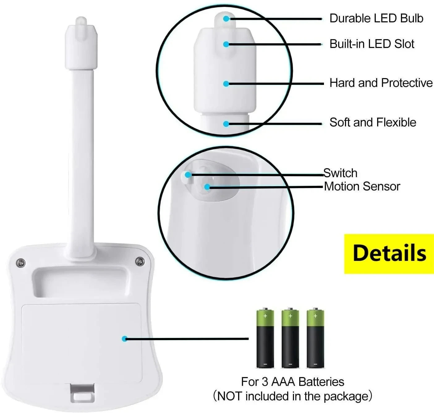 LED Night Light | Motion Sensor | RGB 8 Colors | Bathroom Toilet Use