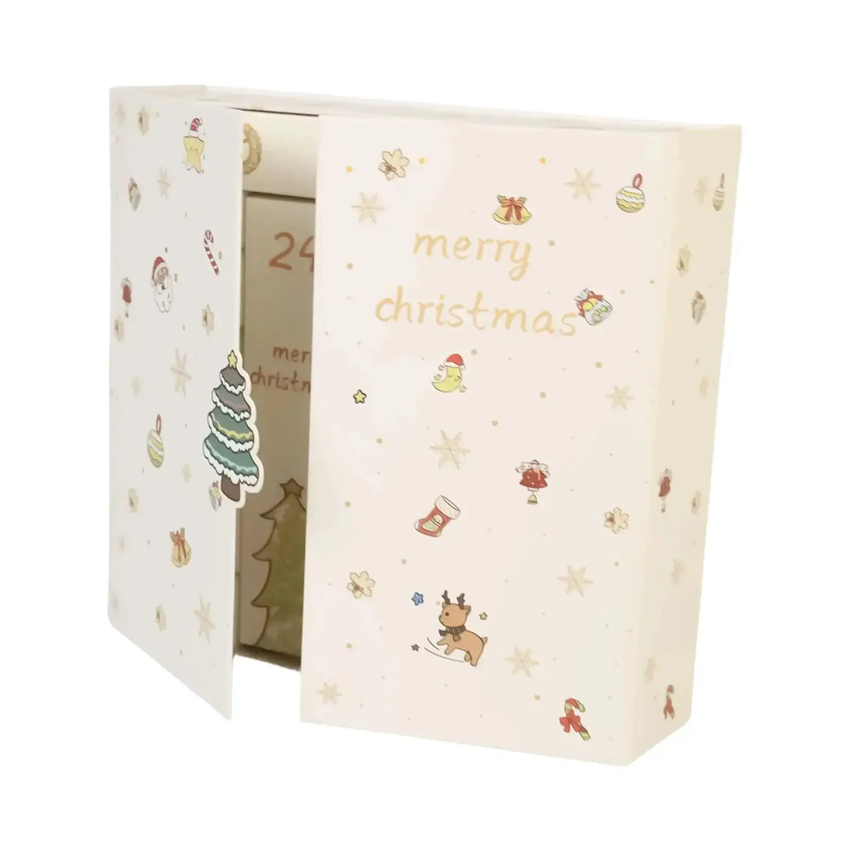 Christmas Count Down Calendar Box | 24 Day Empty Design | Nonwoven Elk Pattern