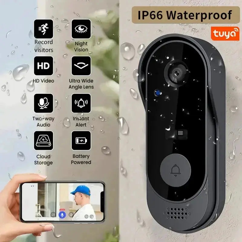 Smart Video Doorbell | 1080p Hd | Wifi Enabled | Outdoor Waterproof
