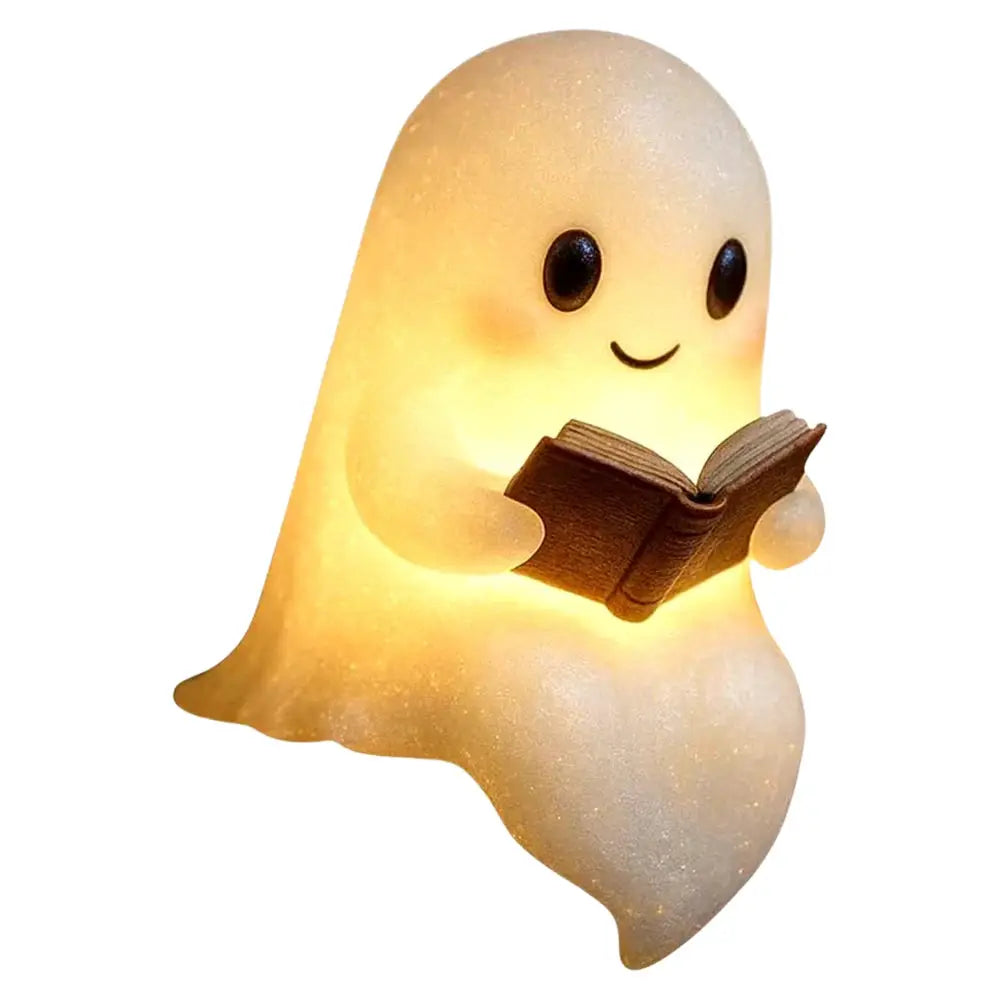 Cute Ghost Reading Book Lamp Halloween Ghost Night Light Halloween Decor for Bedroom Study Room Readers from PriceLows™