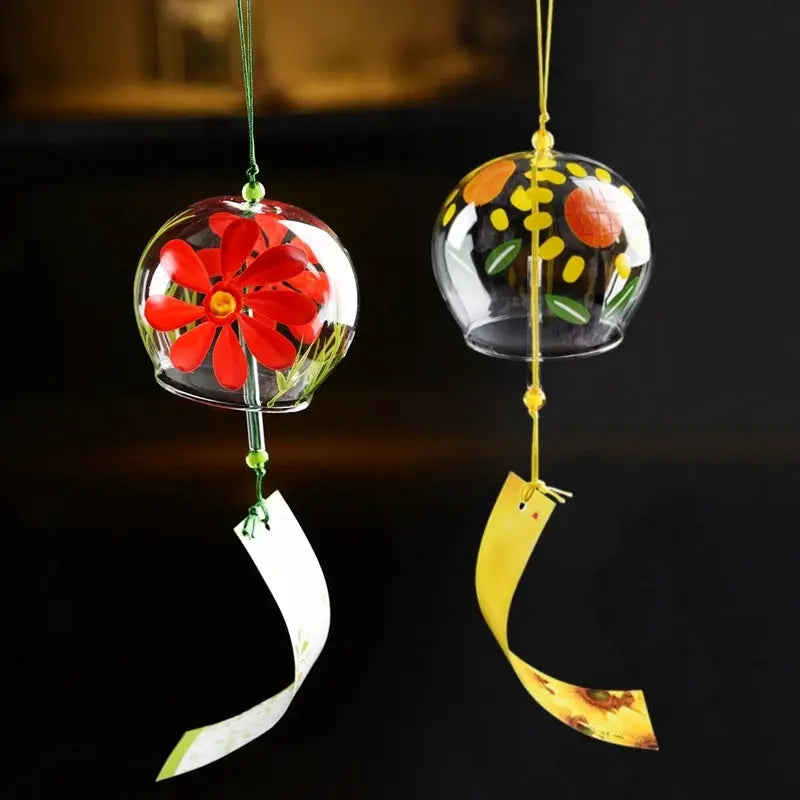Japanese Windchime Huling Landscape Bell Glass Crystal Bell Wind Hanging Ornament Garden Landscape Japanese Wind Bell Decor 후우링 from PriceLows™