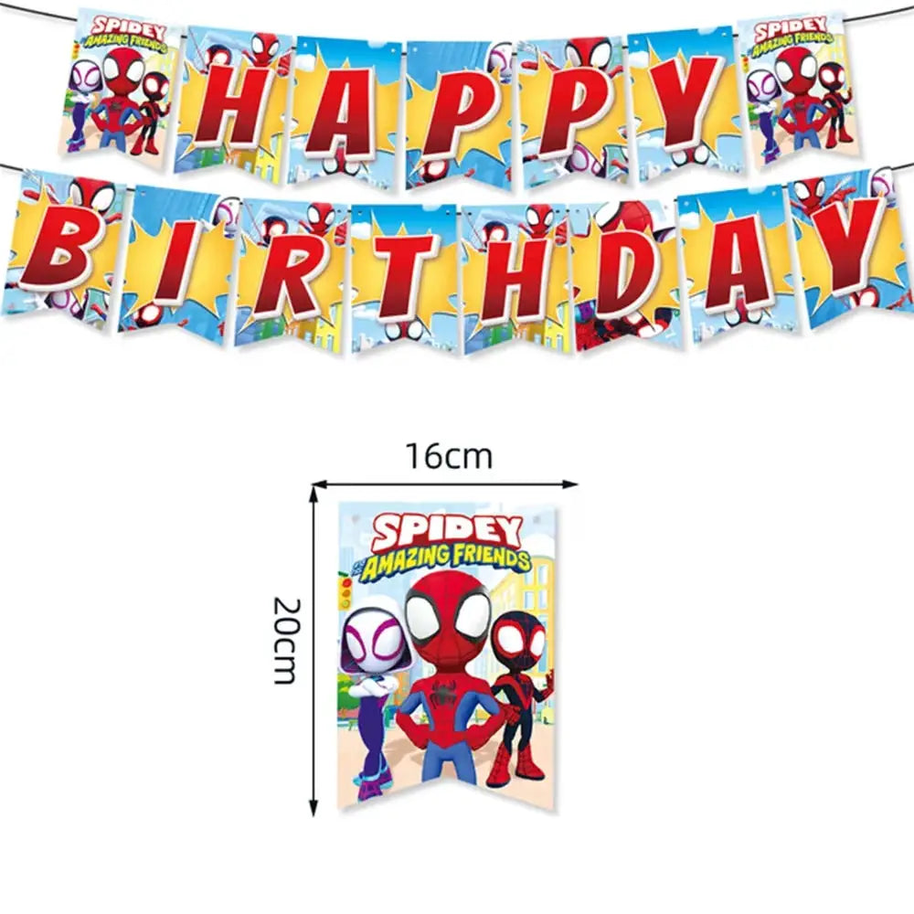 Spider Birthday Party Supplies | Disposable Tableware Set | 3D Balloon | Kids