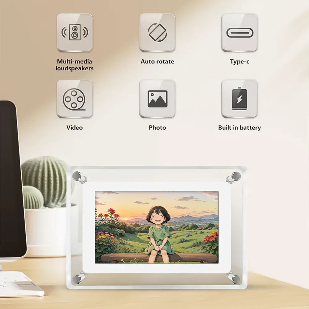 Digital Photo Frame | 5 Inch IPS Display | 4GB Built-in Memory | 1024x768