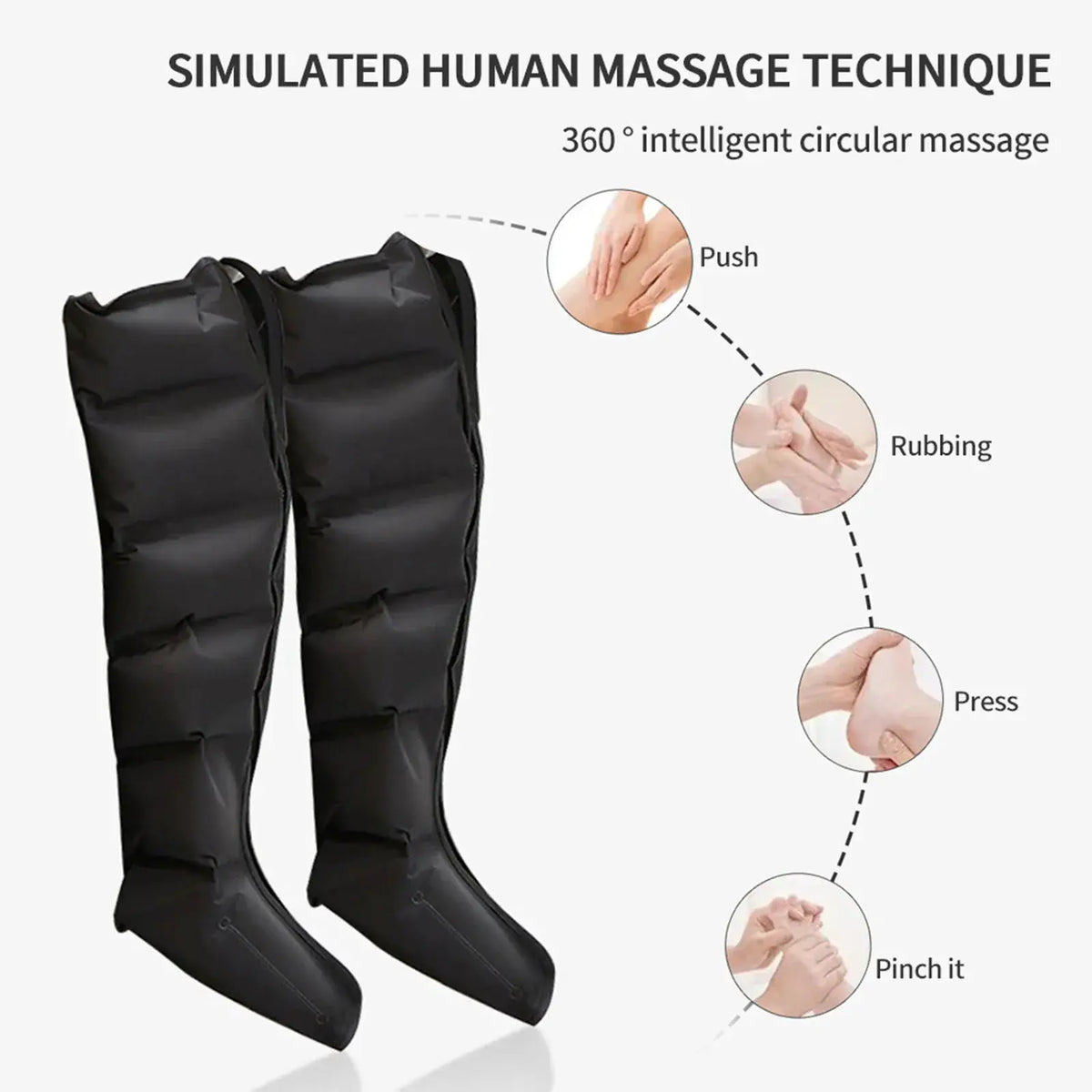 Leg Compression Massager | 6 Airbags | 3 Intensity Levels