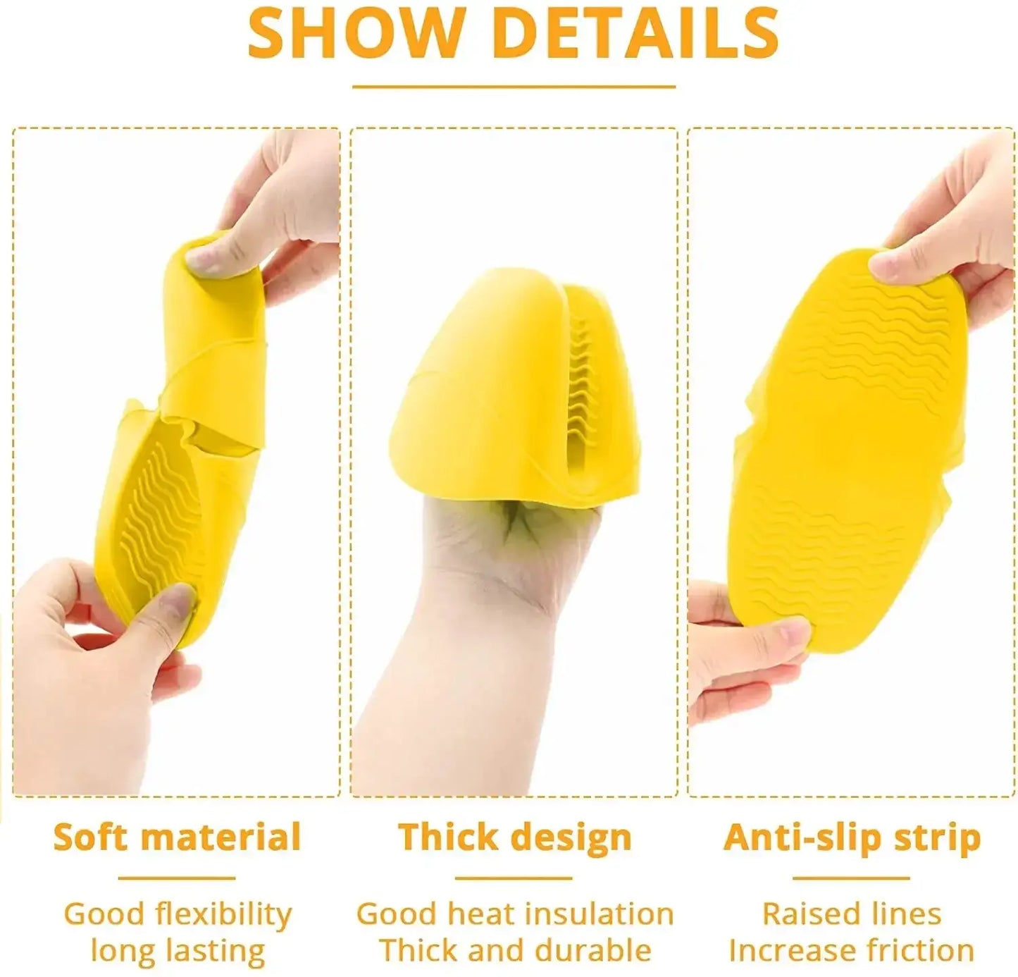 Silicone Pinch Grips | Slip-Resistant | Oven Safe | 2 Pack