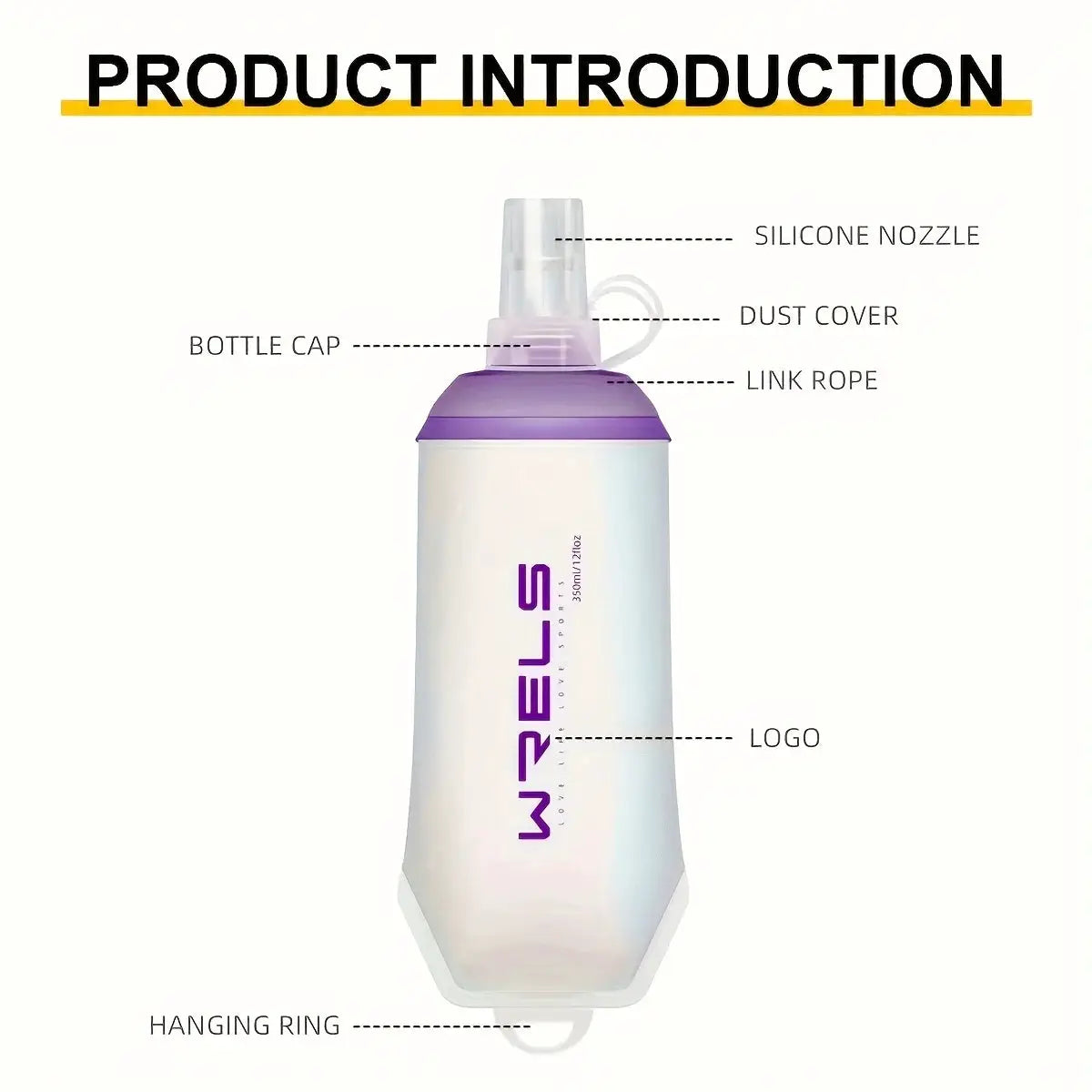 WRELS Folding Collapsible Soft Flask TPU BPA-Free Easy Grip Running Cycling Water Bottle Fitness Hydration Outdoor Water Bottle from PriceLows™