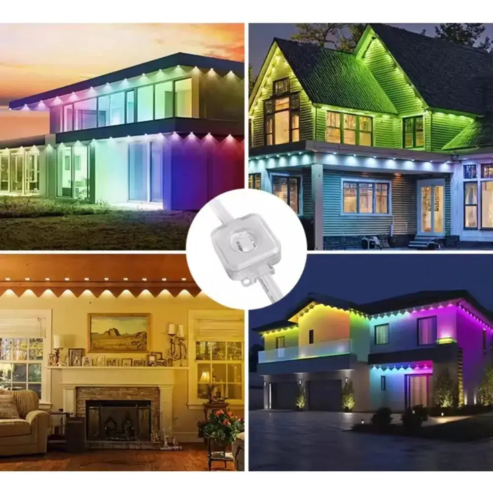 Smart Permanent Outdoor Lights Eaves Lights IP67 Waterproof Light String with App Remote Control Music Sync for House Roof Decor from PriceLows™