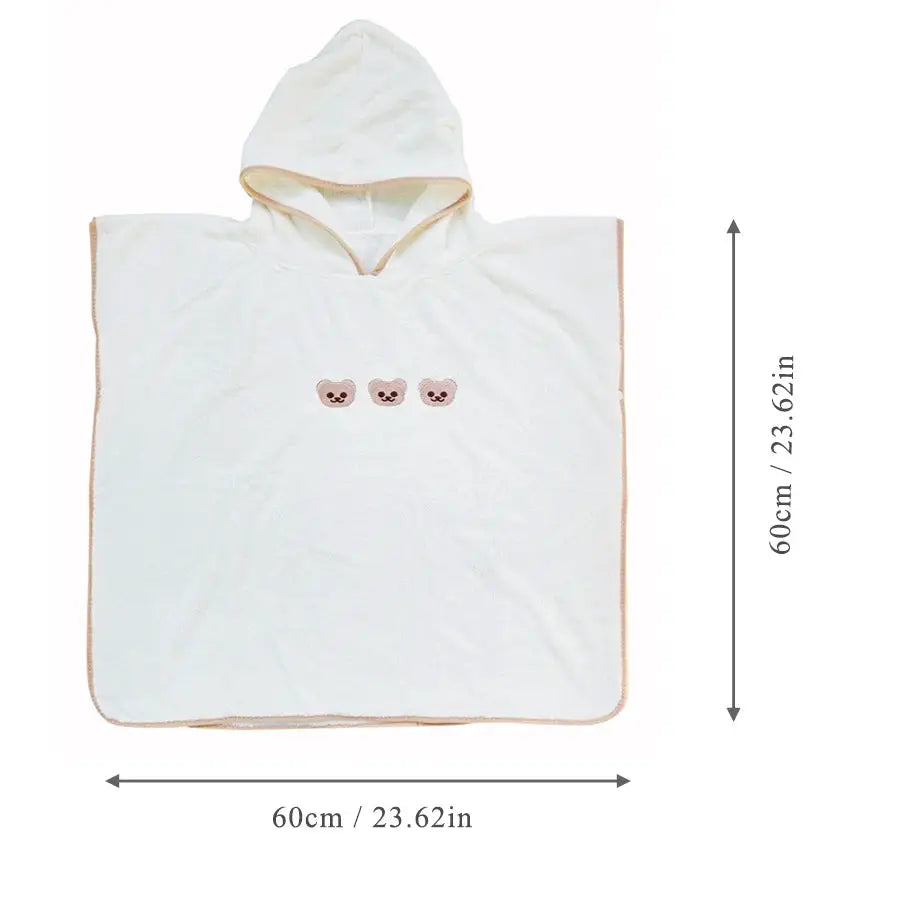 Hooded Baby Bath Towel | Coral Velvet | Cartoon Embroidery | Age 1-3 Years
