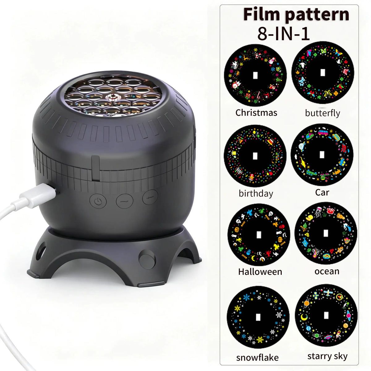 LED Projector Light | 8 In 1 | Dynamic Rotating | Indoor Decor