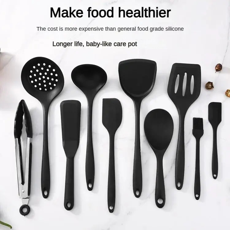 1/10PCS Food-Grade Silicone Kitchen Tools Set, Heat-Resistant Slotted Spoon for Non-Stick Cookware & Hot Pot, Multi-Use Strainer from PriceLows™