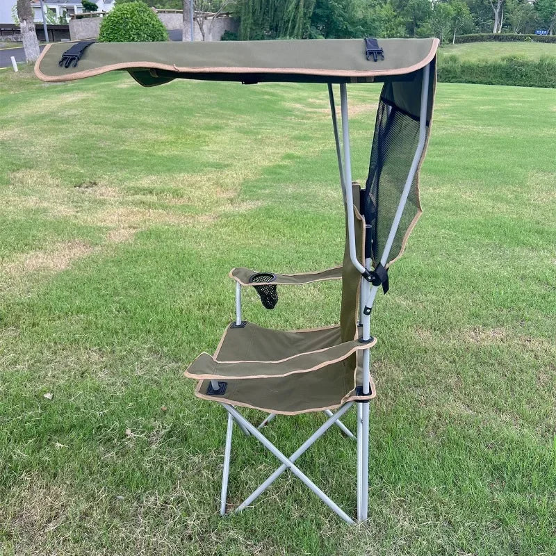 Outdoor Folding Chair | Sunshade Canopy | Iron Frame