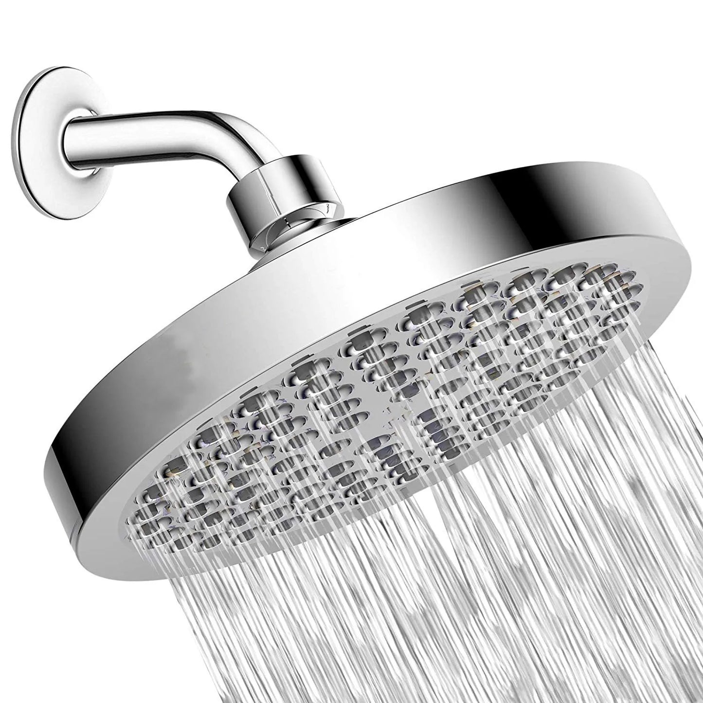 Shower Set | 6 Inch Round Shower Head | Electroplated Finish | Rod Included