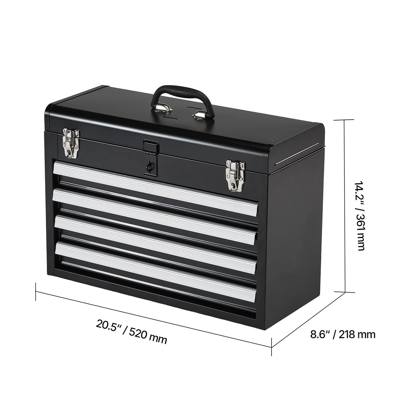 SucceBuy 20.5in Metal Tool Box Portable 4-Drawers Tool Chest with Drawers Locking Multi-Function Tool Organizer for Workshop from PriceLows™