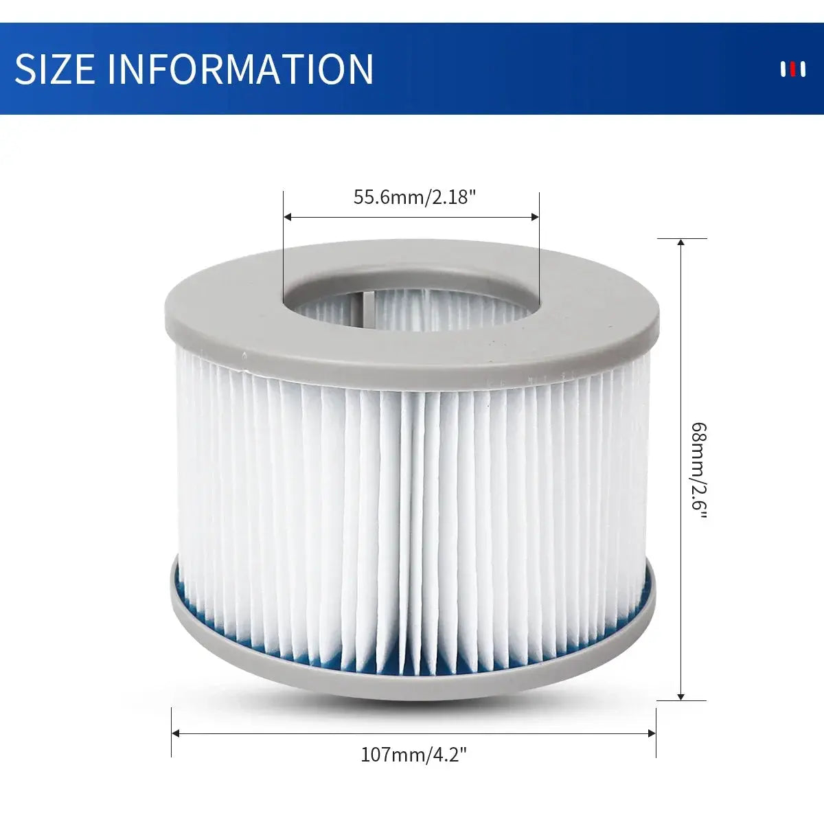 2-6pcs for MSPA Inflatable Hot Tub Spa Bath Water Filter Cartridge Pump Replacement Kit M-spa Swimming Friendly Swimming Pool from PriceLows™