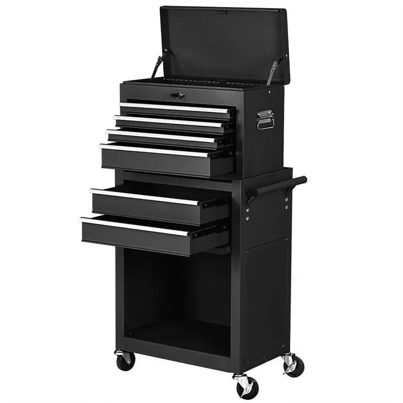 Rolling Cabinet Storage Chest Box Garage Toolbox-Black from PriceLows™