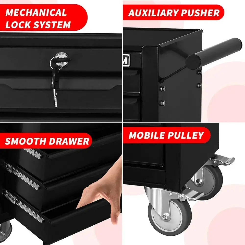 24.2 Rolling Tool Cabinet with 7 Drawers, Metal Chest on Wheels for Garage, Workshop, and Repair Shop from PriceLows™