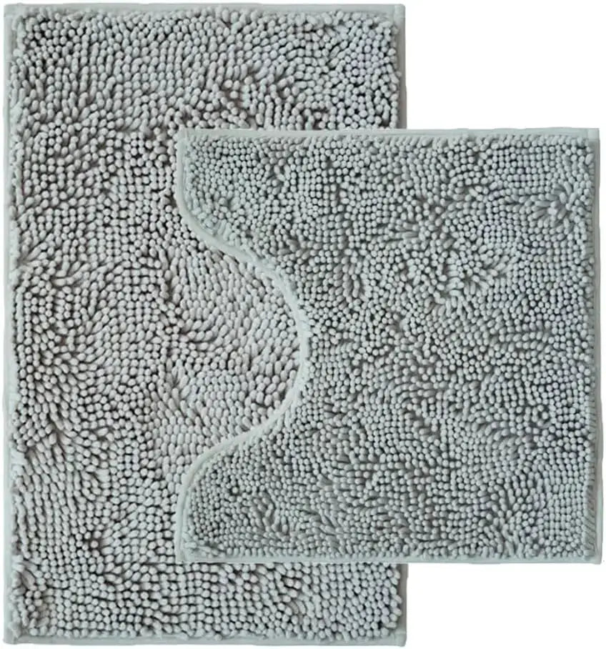 Bathroom Rugs 2 Piece Set, Super Absorbent Chenille Bath Mats with U-Shaped Toilet Rug, Non Slip Backing, Machine Washable for from PriceLows™