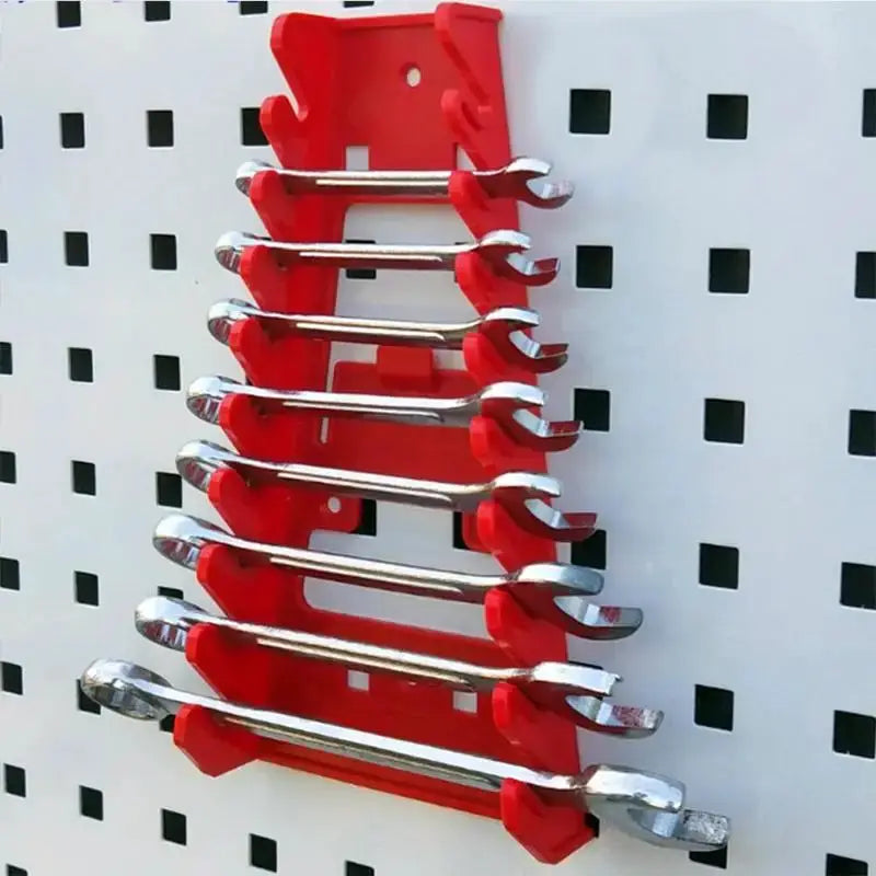 Red Wrench Organizer Plastic Wrench Organizer Tray Sockets Storage Tools Rack Sorter Standard Spanner Holders Wrench Holder from PriceLows™