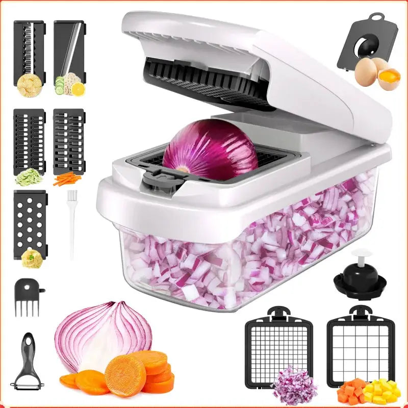 Multifunctional Vegetable Chopper | 15 Functions | Stainless Steel Blades