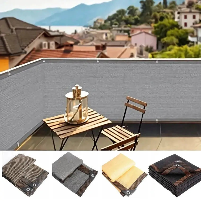 Outdoor Balcony Privacy Screen | 90% Shading Mesh | Breathable Gazebo Kit