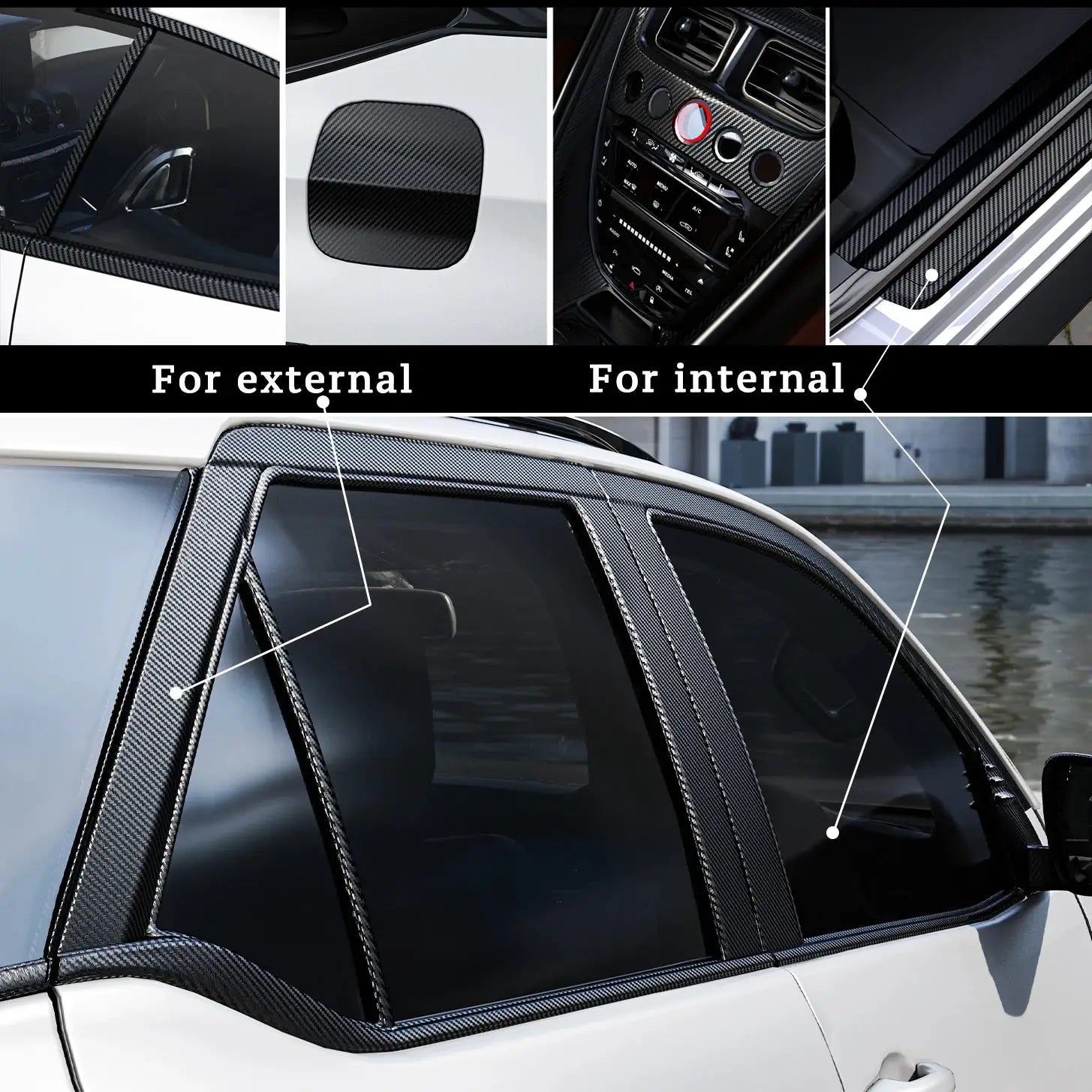 1-6m Carbon Fiber Car Body Vinyl Wrap Matte Accessories Glossy Black Sticker 3D 4D 5D 6D Auto Foil Cover Decoration Film from PriceLows™