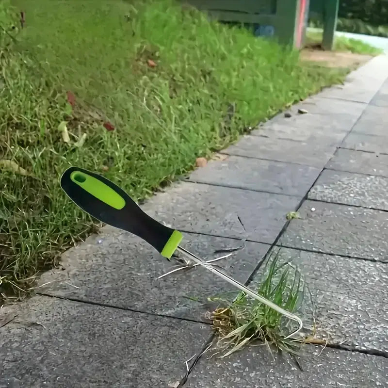 Stainless Steel Weeding Tool | Manual Soil Scarifier | Rubber Grip