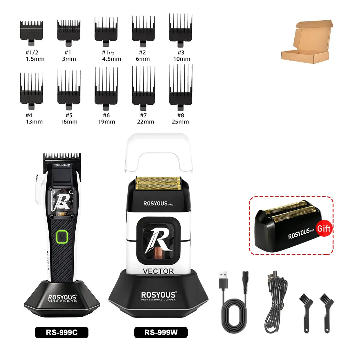 Men's Electric Shaver | 999W Motor | Dual Foil Head | Rechargeable