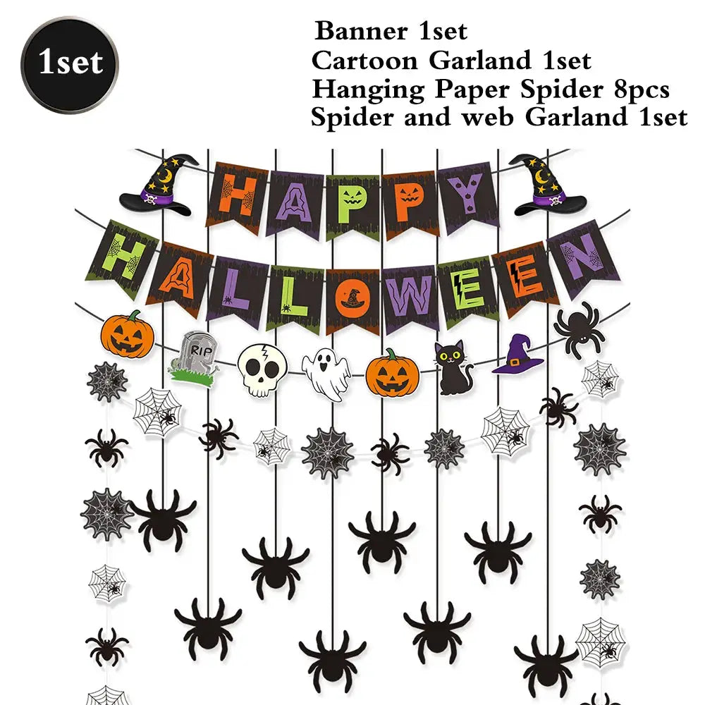 Halloween Decor Set | Paper Material | Hanging Items | Assorted Designs