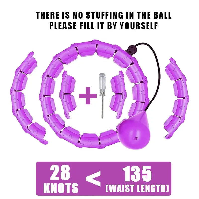 Weighted Adjustable Hula Hoop | Shock Absorbing Massage | Infinite Knot Link