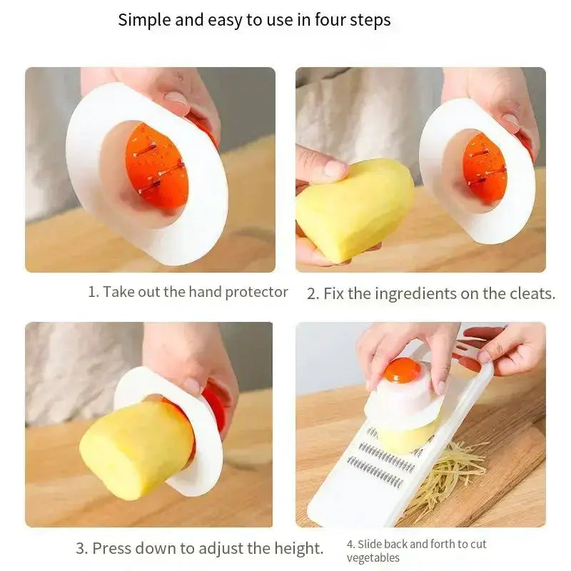 Manual Vegetable Grater | Stainless Steel Blades | Adjustable Slicer