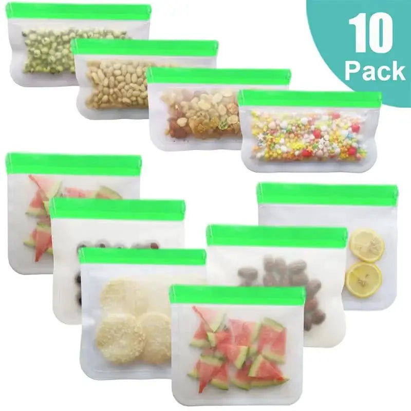 Reusable PEVA Food Storage Bag | Vacuum Sealed | Food Grade PEVA | Green