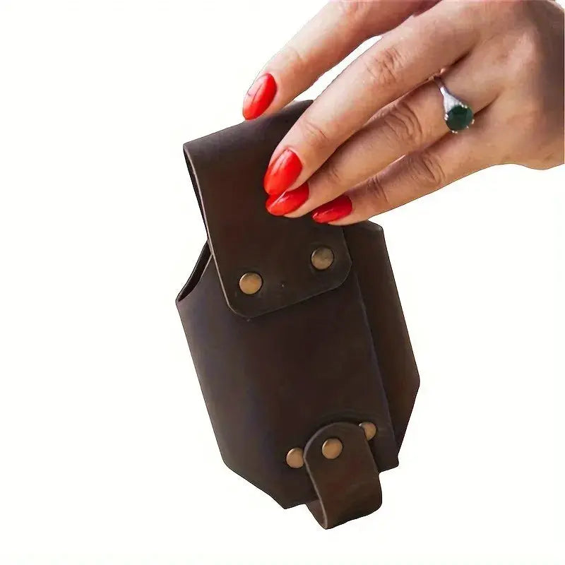 1pc PU Leather Beer Can Holder, Adjustable Waist Belt for 330ml/500ml, Waterproof Men's Outdoor Travel Accessory from PriceLows™