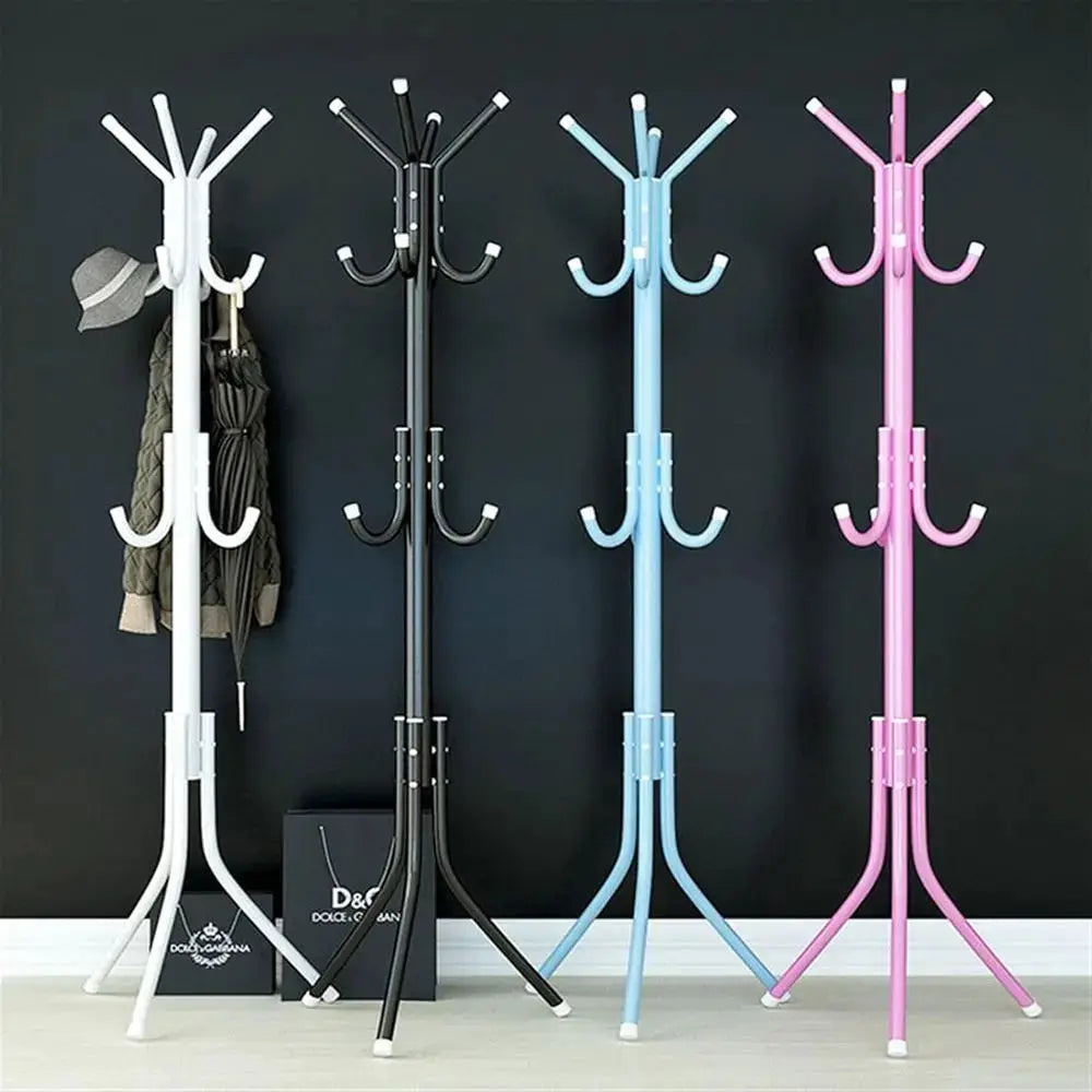 Pink 9-Hook Coat Rack for Living Room, Hat and Clothing Display Stand, Multi-Purpose Hanging Storage Furniture from PriceLows™