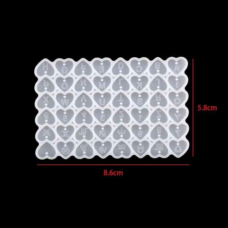 Square Heart Silicone Resin Mold For Diy Charms