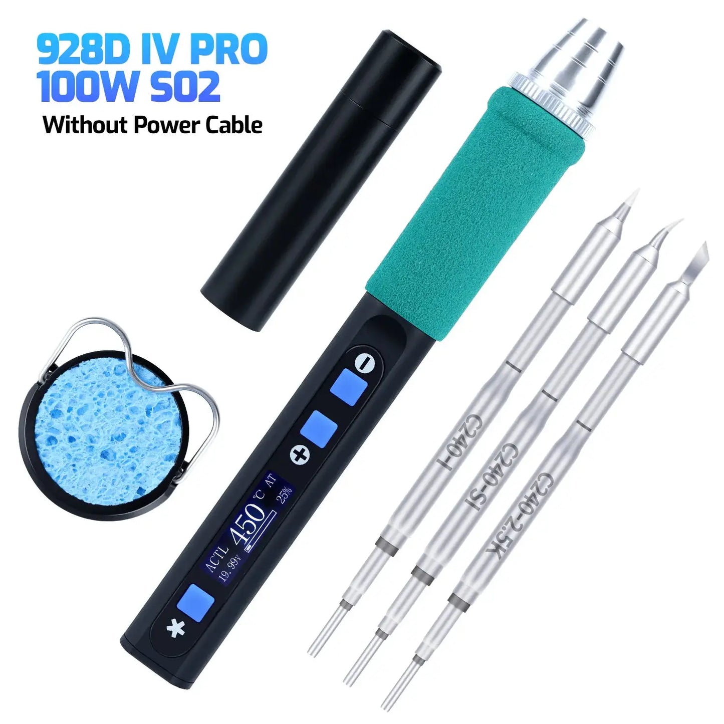 WEP 100W 20VDC 928D-IV-PRO Soldering Iron Kits With Adapter USB Type-C Charging Mini Welding Tools 928D-IV 60W Solder Station from PriceLows™
