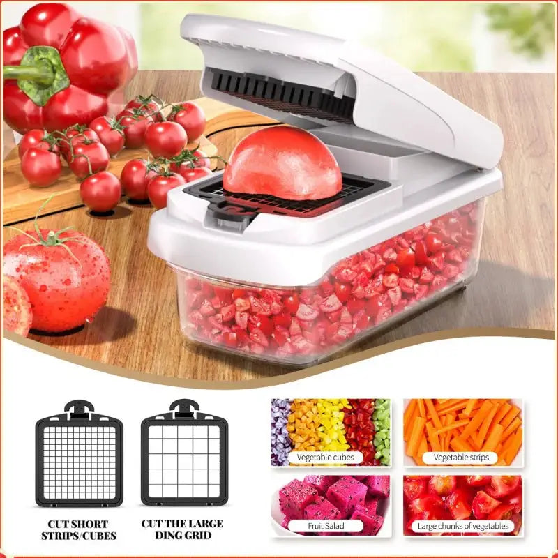 Multifunctional Vegetable Chopper | 15 Functions | Stainless Steel Blades