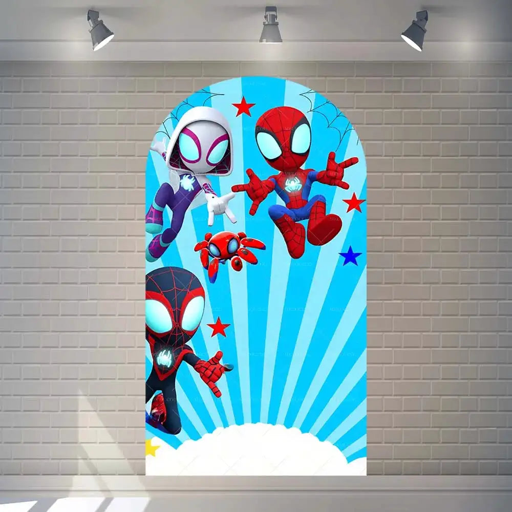 Spider-Man Arch Backdrop | Custom Name | Birthday Theme | Standard Size