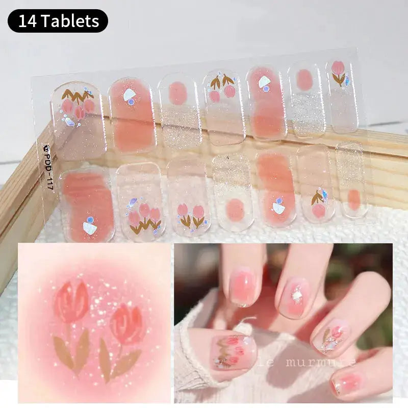 Full Cover Nail Stickers Fashion Nail Polish Nail Decoration Sparkling Glitter Self Adhesive Manicure Designer Nail Art Sticker from PriceLows™