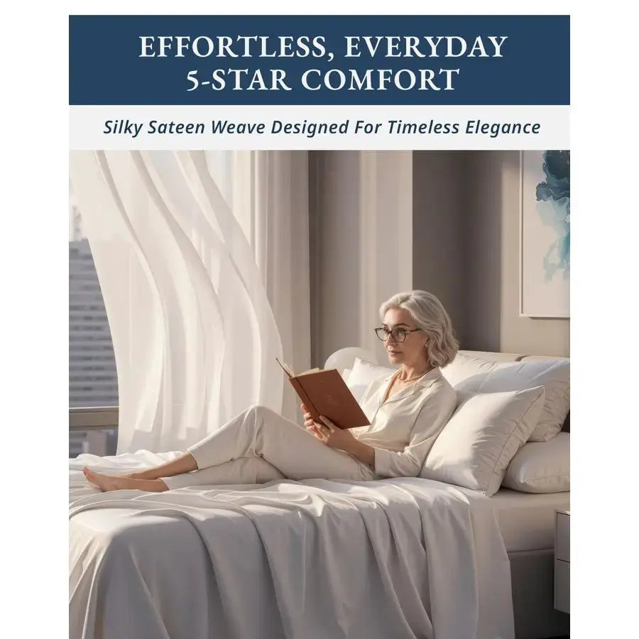 Egyptian Cotton Sheets King Size Naturally Cooling amp Breathable 4 Piece Silky Sateen Weave King Size Sheets Set, UltraSoft amp from PriceLows™