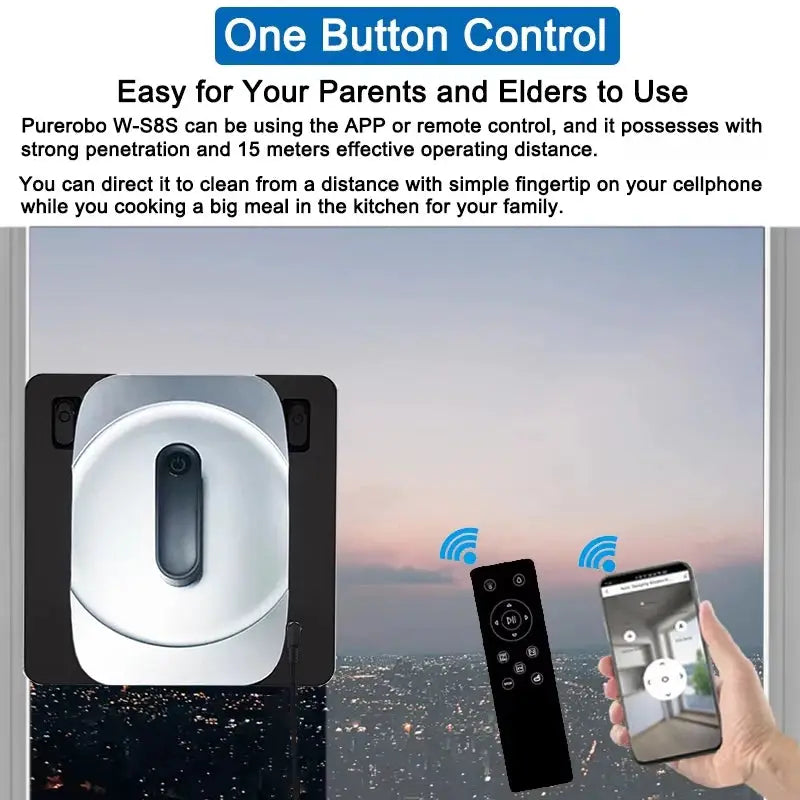 Window Cleaning Robot | App Control | Auto Water Spray | W-S8S