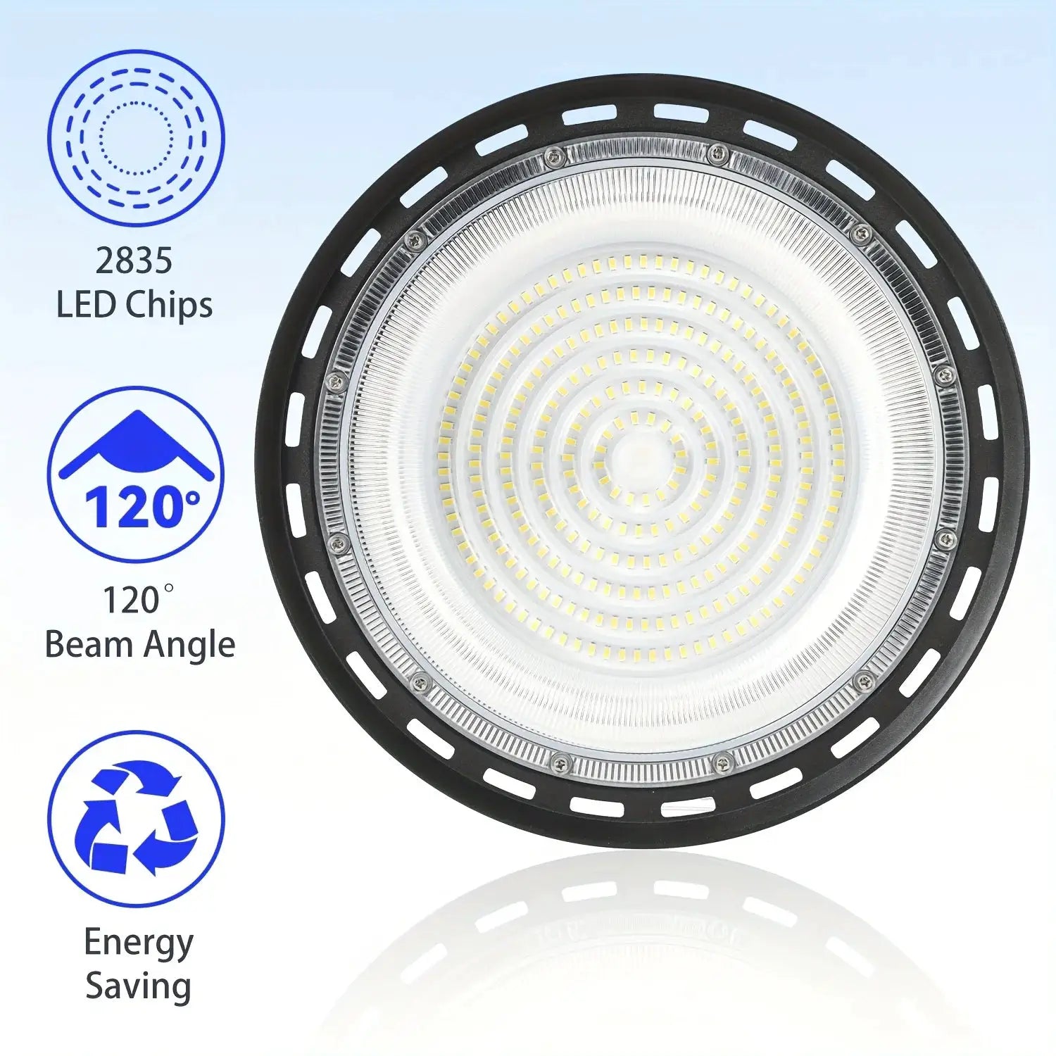 4Pack 300W Led UFO High Bay Light, 90-277V, Cold White 6000K, with 4FT 120Cm US Plug, Led Commercial Lighting Fixtures, IP65, for Industrial Garage Workshop Gym Barn Warehouse Factory from PriceLows™