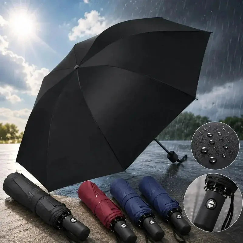 Semi Automatic Umbrella | UV Protection | Windproof Foldable | Solid Color