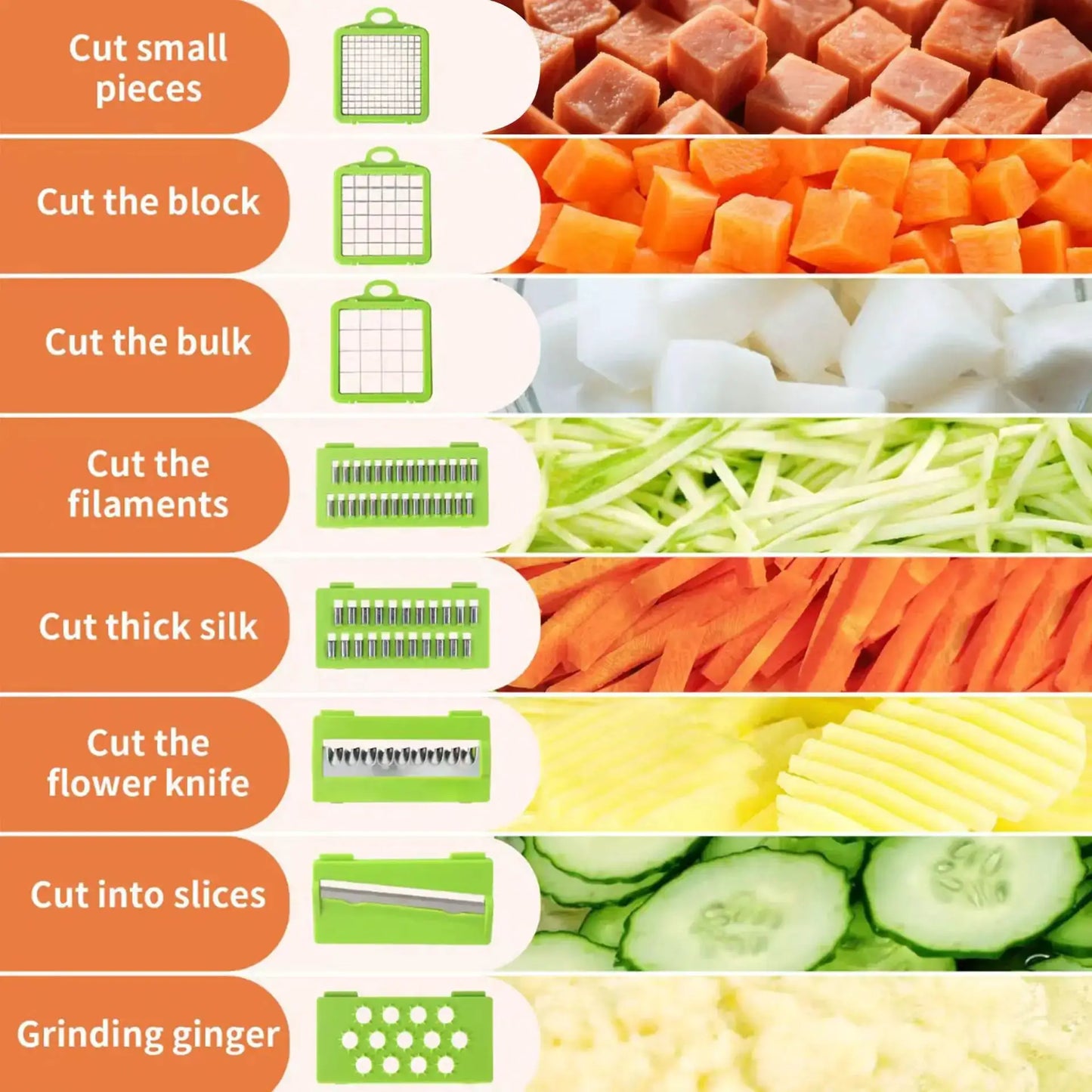 Vegetable Chopper | Stainless Steel Blades | Multi Functional Dicer Grater